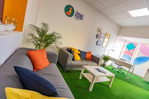 Inside of the Jutasi Community space in Veszprém designed jointly with the residents 