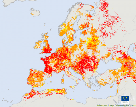 Drought map of Eutope
