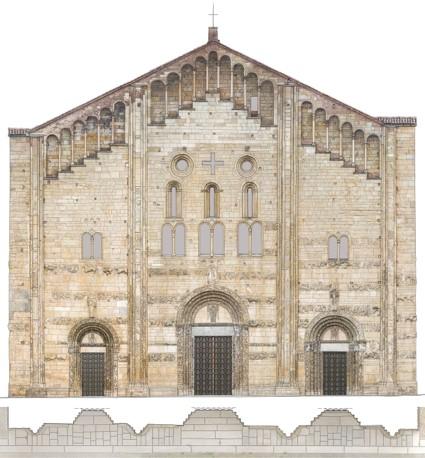 Facade of the Basilica of San Michele in Pavia