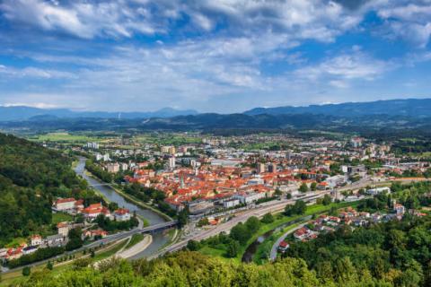 The City of Celje with the forest surrounding 