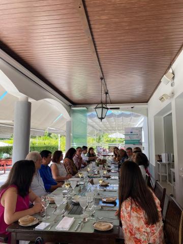 meeting people gathered around the table