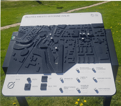 tactile map adapted for the blind