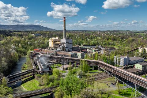 An aerial view to another Třinec Iron and Steel Works blast furnace