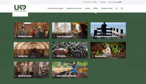 A screenshot shows the types of experiences offered by SMEs through the Umbriatourism portal