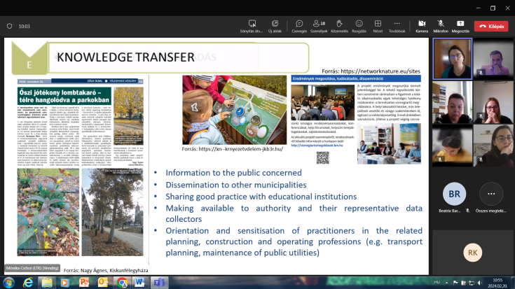 screenshot of the NBS4LOCAL thematic meeting held on 20 February 2024