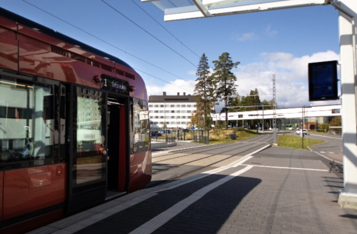 Tram in Tampere, Finland, showcasing sustainable urban mobility and integrated transport infrastructure Tram in Tampere, Finland, showcasing sustainable urban mobility and integrated transport infrastructure