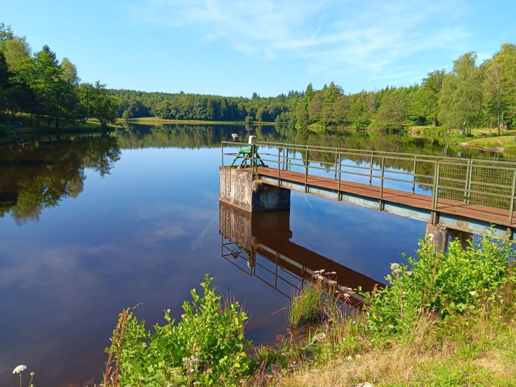 a small lake which can become a site for hydropower production a small rural lake