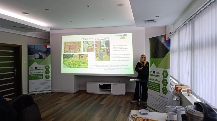 a woman making a presentation
