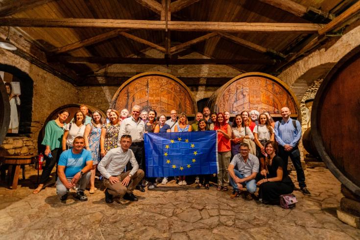 SMEOrigin team in Achaia Clauss winery in Greece