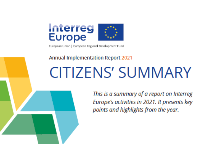Title page of the 2021 annual report's citizens' summary