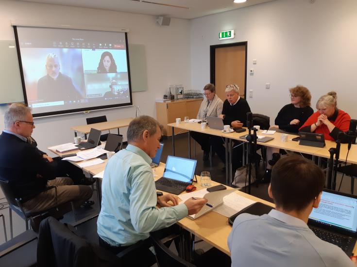 Aland Island peer experts sitting Aland Island peer experts discussing