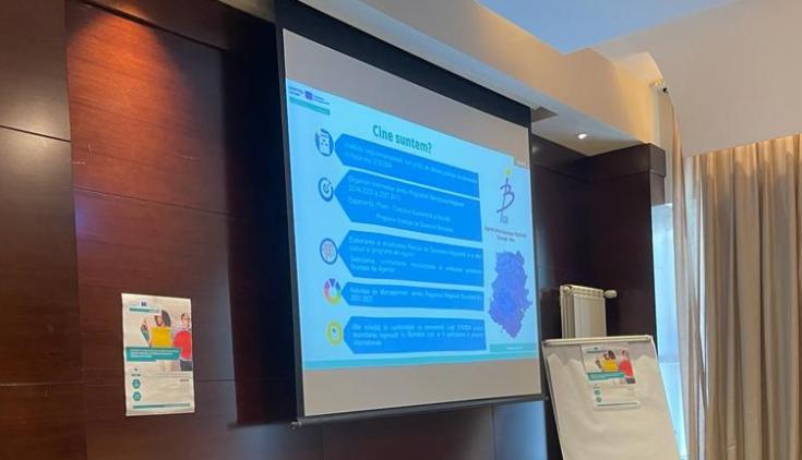 Projection screen in a meeting room