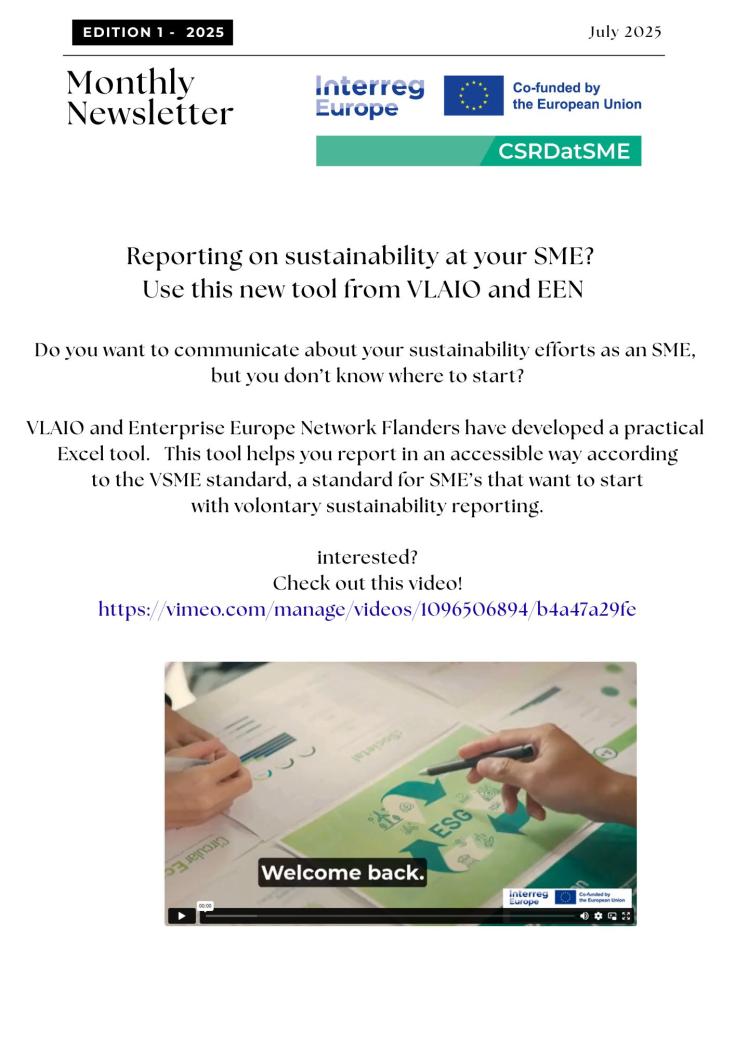 CSRD@SME - The New VLAIO Reporting Tool