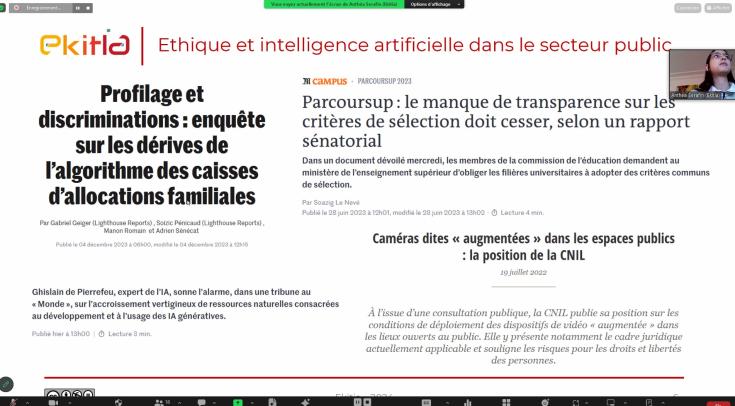 Screenshot of the webinar