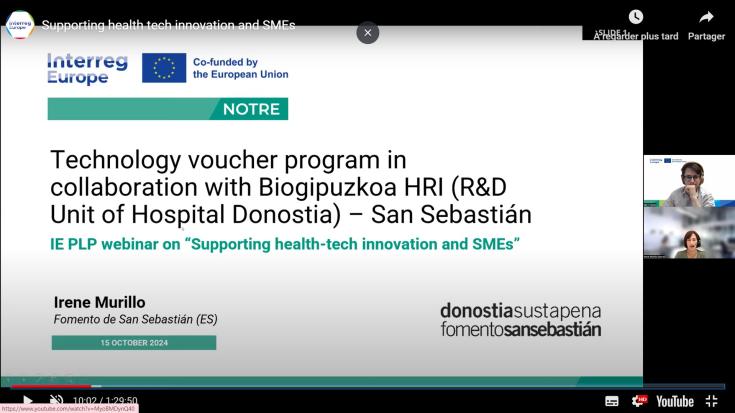 NOTRE participation to Interreg EUROPE'w webinar