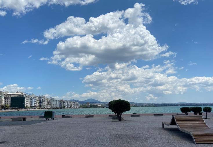 Coastline in a city on a sunny day