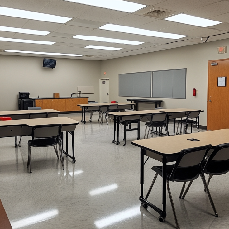 Empty classroom early school leavers Empty classroom early school leavers