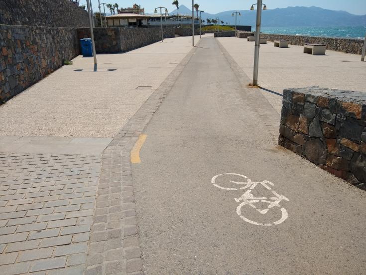 Cycle lane next to the coast Cycle lane next to the coast