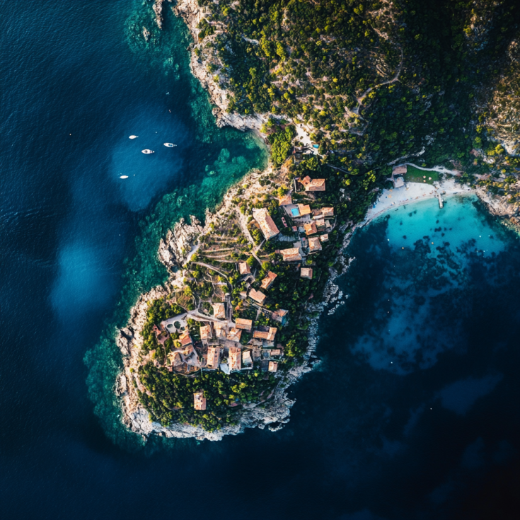 Helicopter view of an island Helicopter view of an island