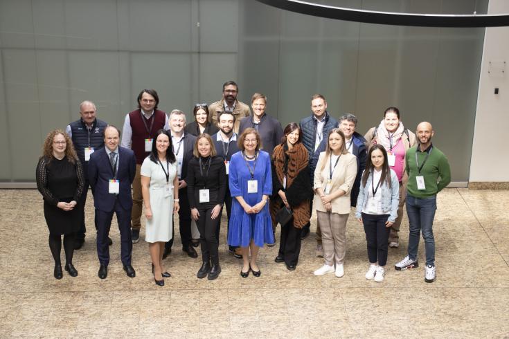 Interreg Europe SEE project's partners in Riga We can see partners of the Interreg Europe SEE project posing together at the city hall of Riga