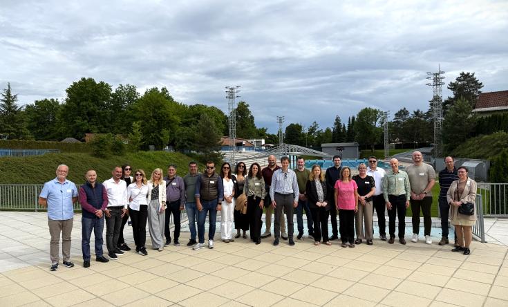 Project partners visiting the public pool in Kranj