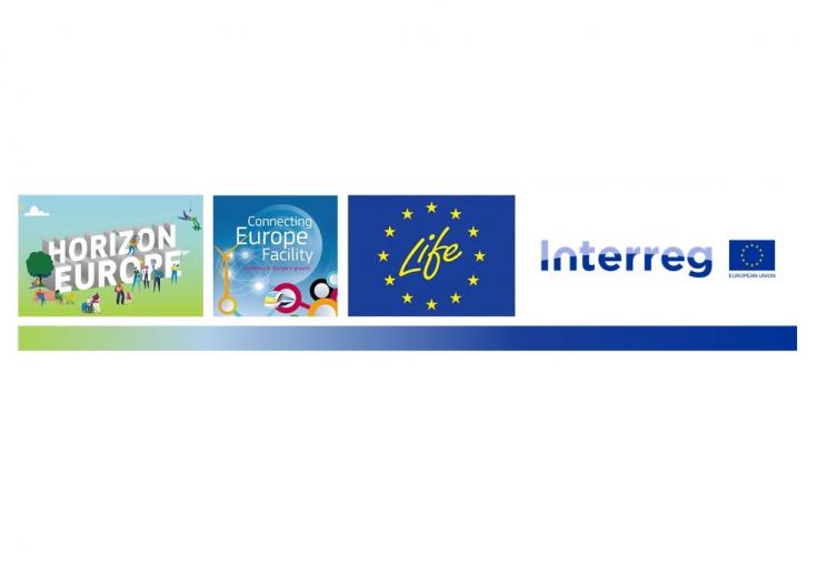 Logo for a Dutch info event about four EU programmes