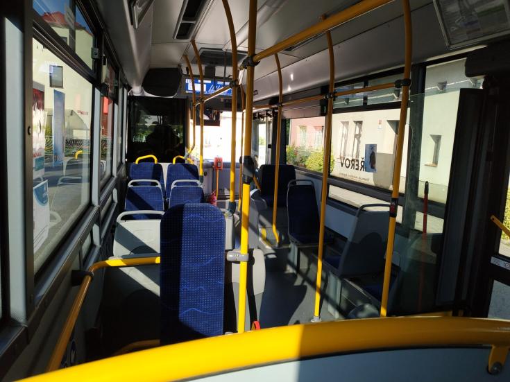 Inside of an empty bus