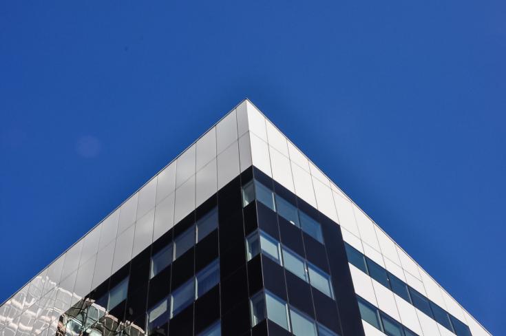 Corner of a building in the sky Corner of a building in the sky