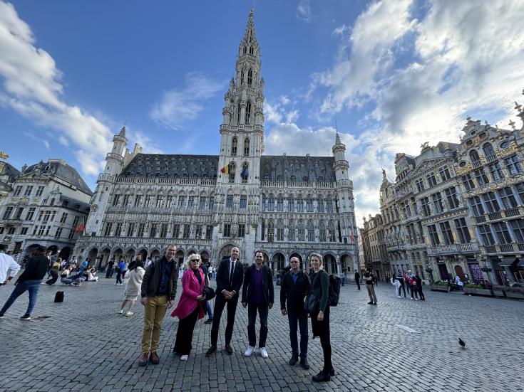 Our first face to face meeting in Brussels People in Brussels grand-place