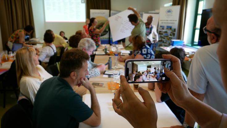 Group workshop on the state of slow tourism in Europe.