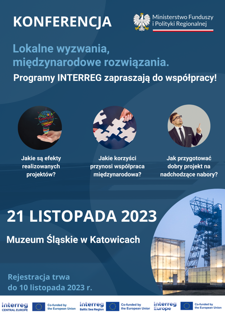 Poster for conference in Poland about Interreg programmes 2023 Poster for conference in Poland about Interreg programmes 2023