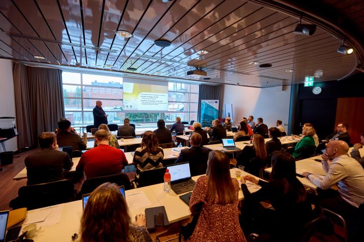 People listening to presentation