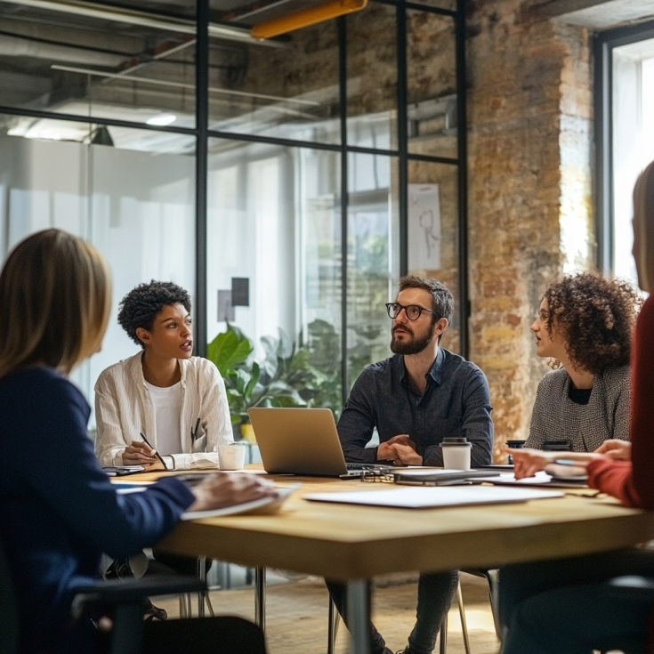 People speaking in an office about open strategic autonomy People speaking in an office about open strategic autonomy