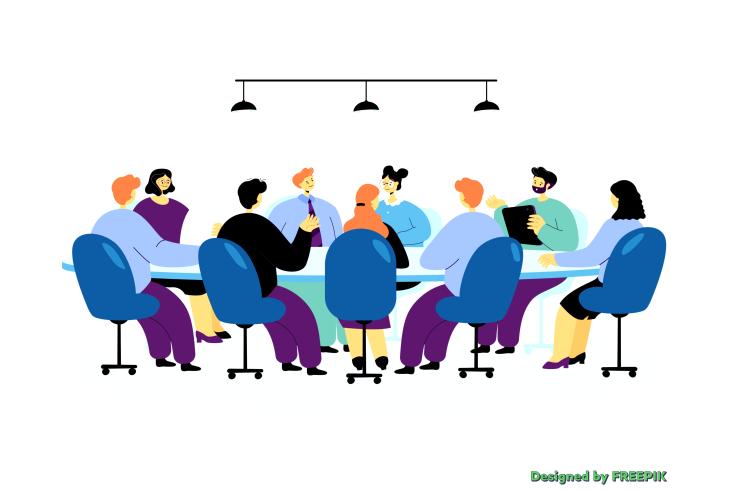 Stakeholder meeting Meeting room with stakeholders at the working table