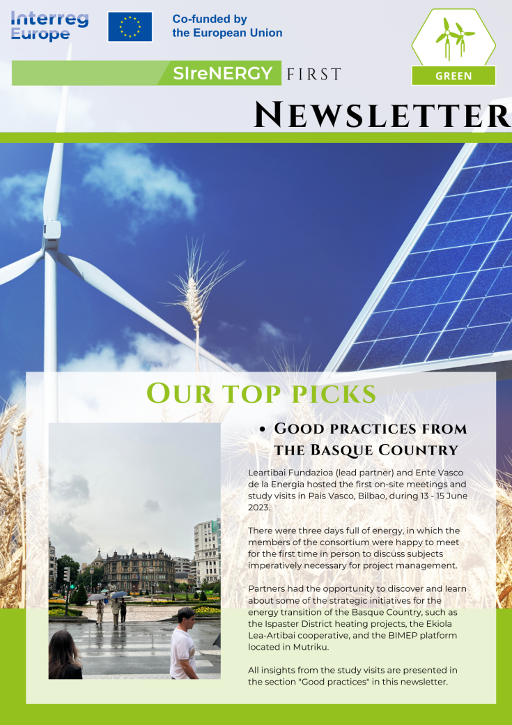 SIreNERGY's newsletter Fist page of the newsletter