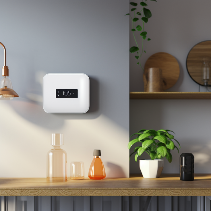 Smart energy meter on a wall in a home