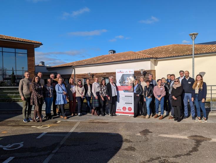 The photo presents all participants of the 2nd study visit held in Nouvelle-Aquitaine region (France)