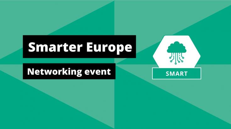 Smarter Europe thematic icon on green background