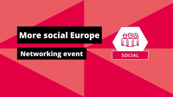 More social Europe thematic icon on red background