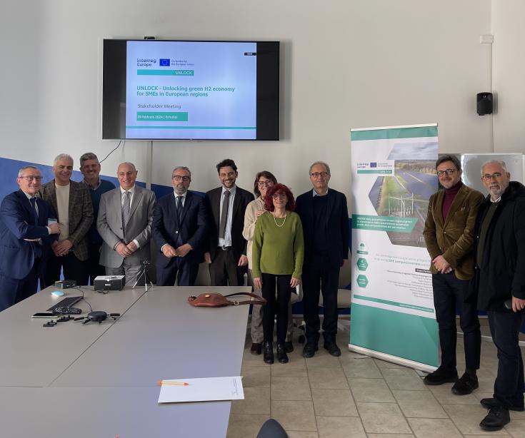 Meeting in Puglia about the regional green hydrogen economy as part of the UNLOCK project.
