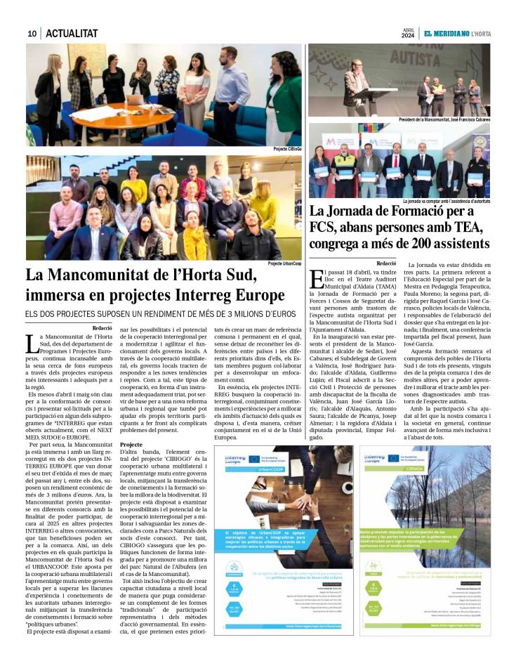 El Meridiano L'Horta Press release of UrbanCOOP