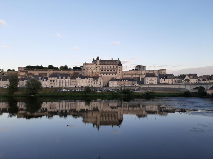 View of city across water