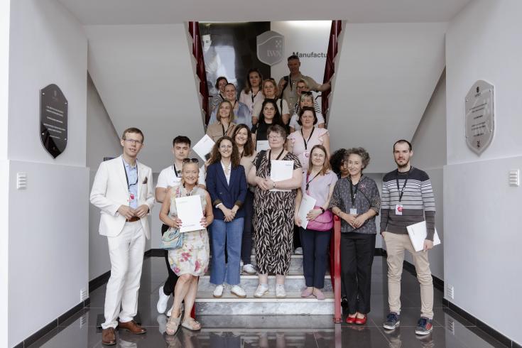 Involvim group photo at Twintex factory, Fundão. Group photo of Involvim study visit participants at the Twintex factory in Fundão, Portugal.