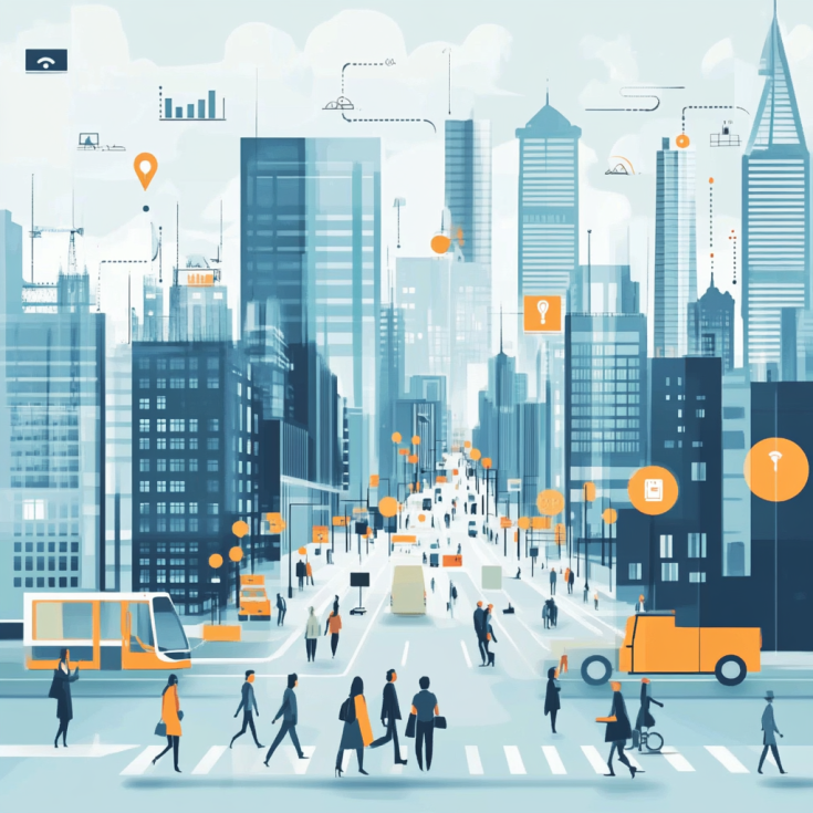 Smart and connected city Image of a smart city