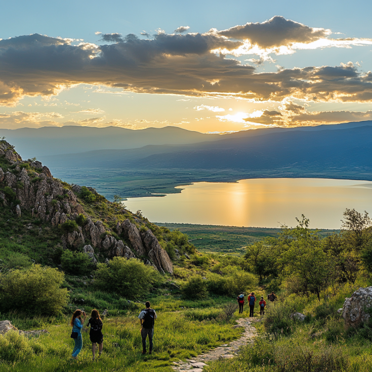 Tourists in the Prespa Region Image of tourists in the Prespa Region