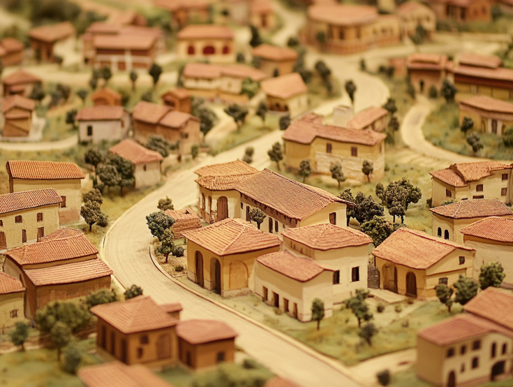 Small fake city with houses Small fake city with houses