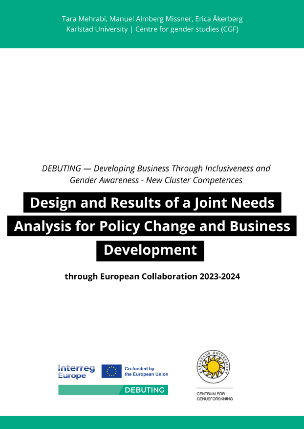 The report was written by Tara Mehrabi, Manuel Almberg Missner and Erica Åkerberg. Cover of joint needs analysis report.