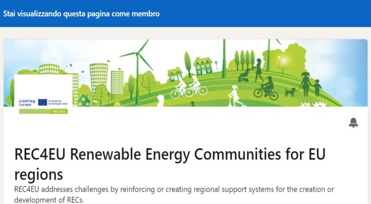 The home page of Linkedin REC4EU page