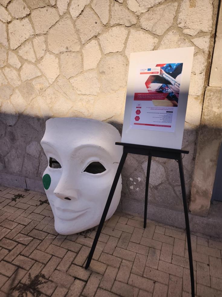 Event agenda outside building