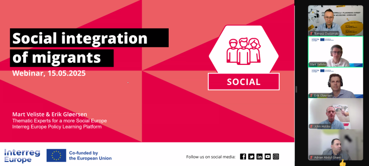 Social integration of migrants webinar The image captures a screenshot from the Social integration of migrants webinar